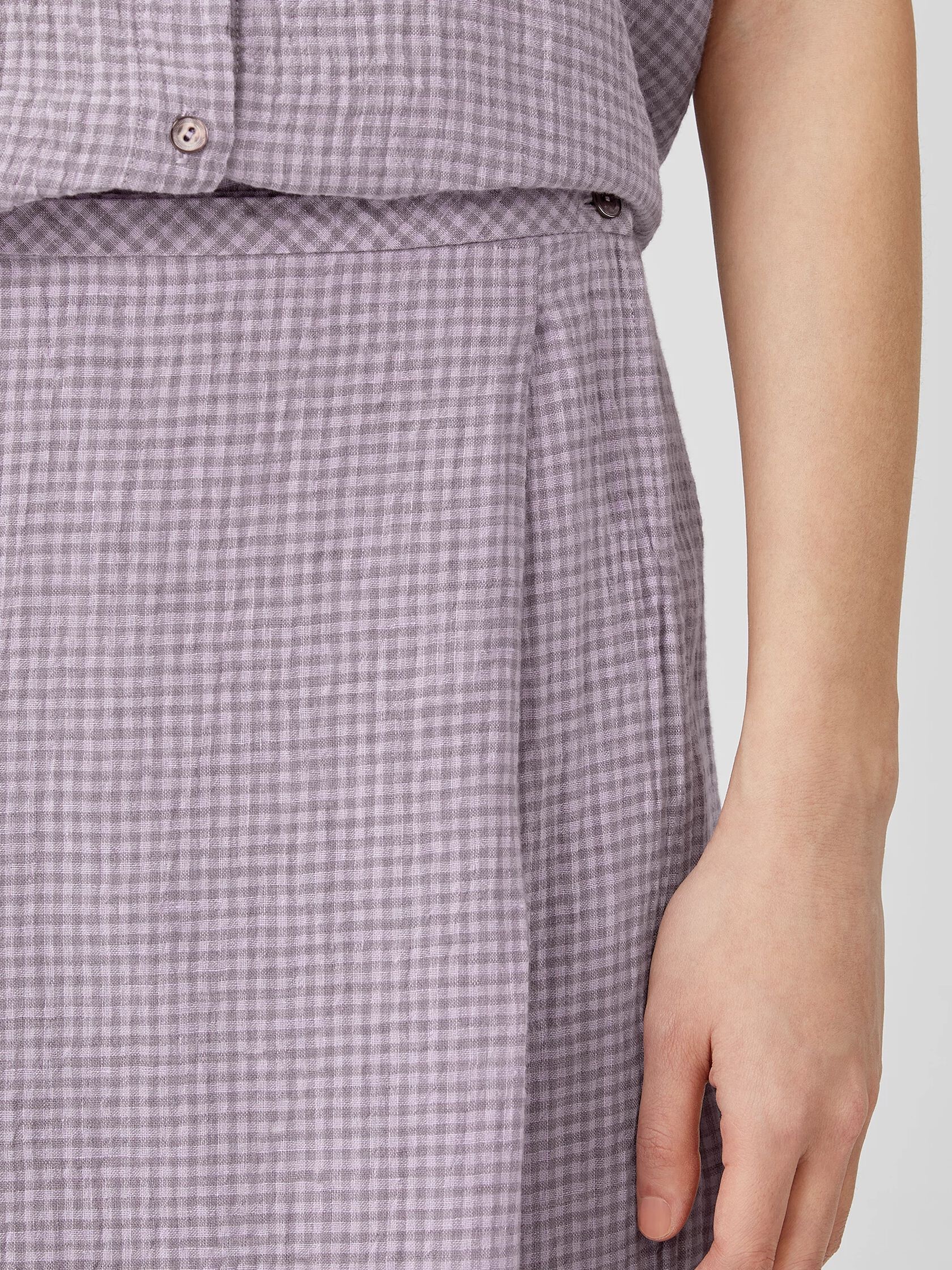 Puckered Organic Linen Wrap Skirt