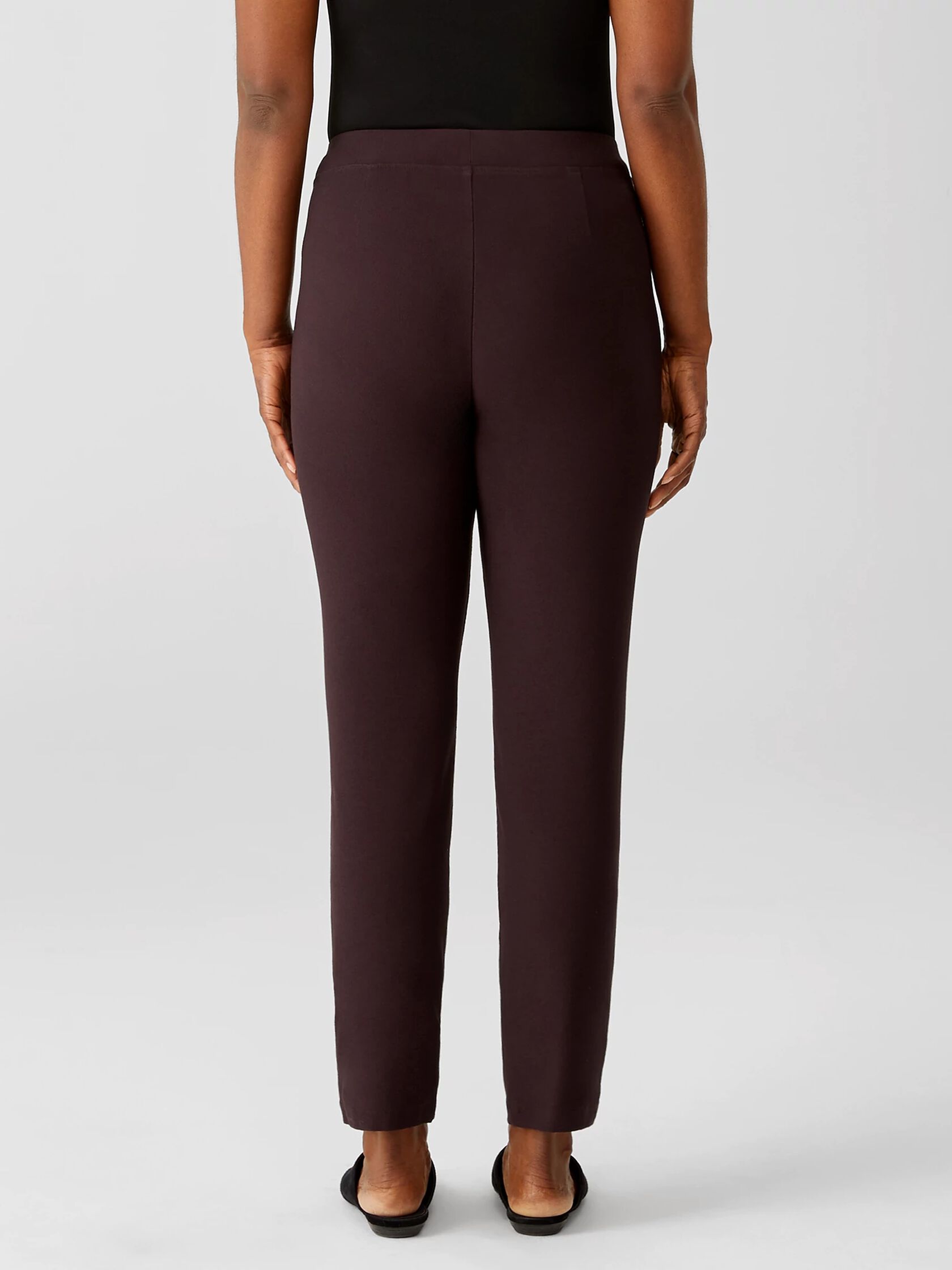 Washable Stretch Crepe Slim Ankle Pant