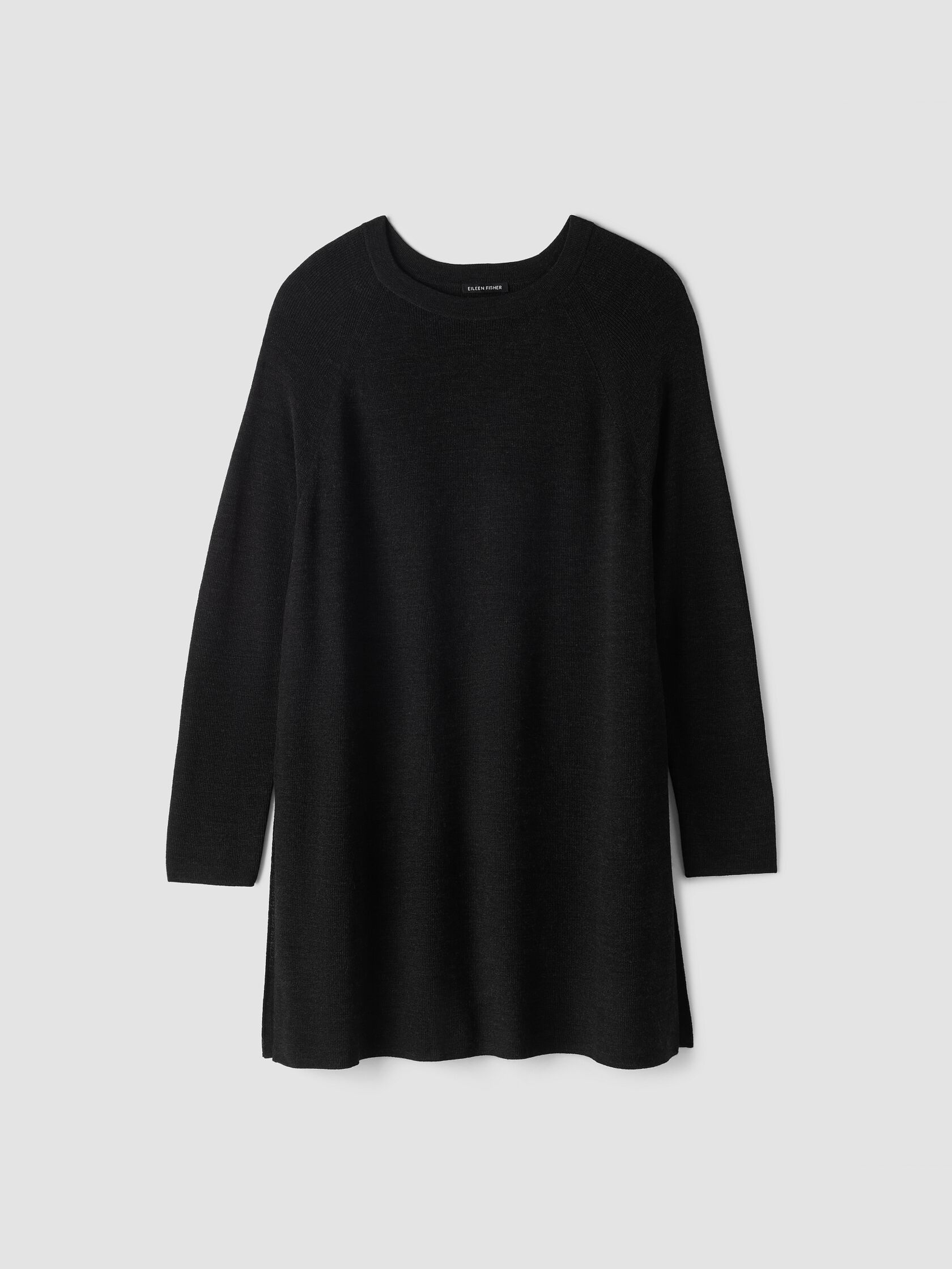 Superfine Merino Crew Neck Long Top in Regenerative Wool