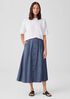 Airy Organic Cotton Twill A-Line Skirt
