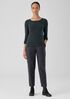 Ribbed Pima Cotton Blend Scoop Neck Top