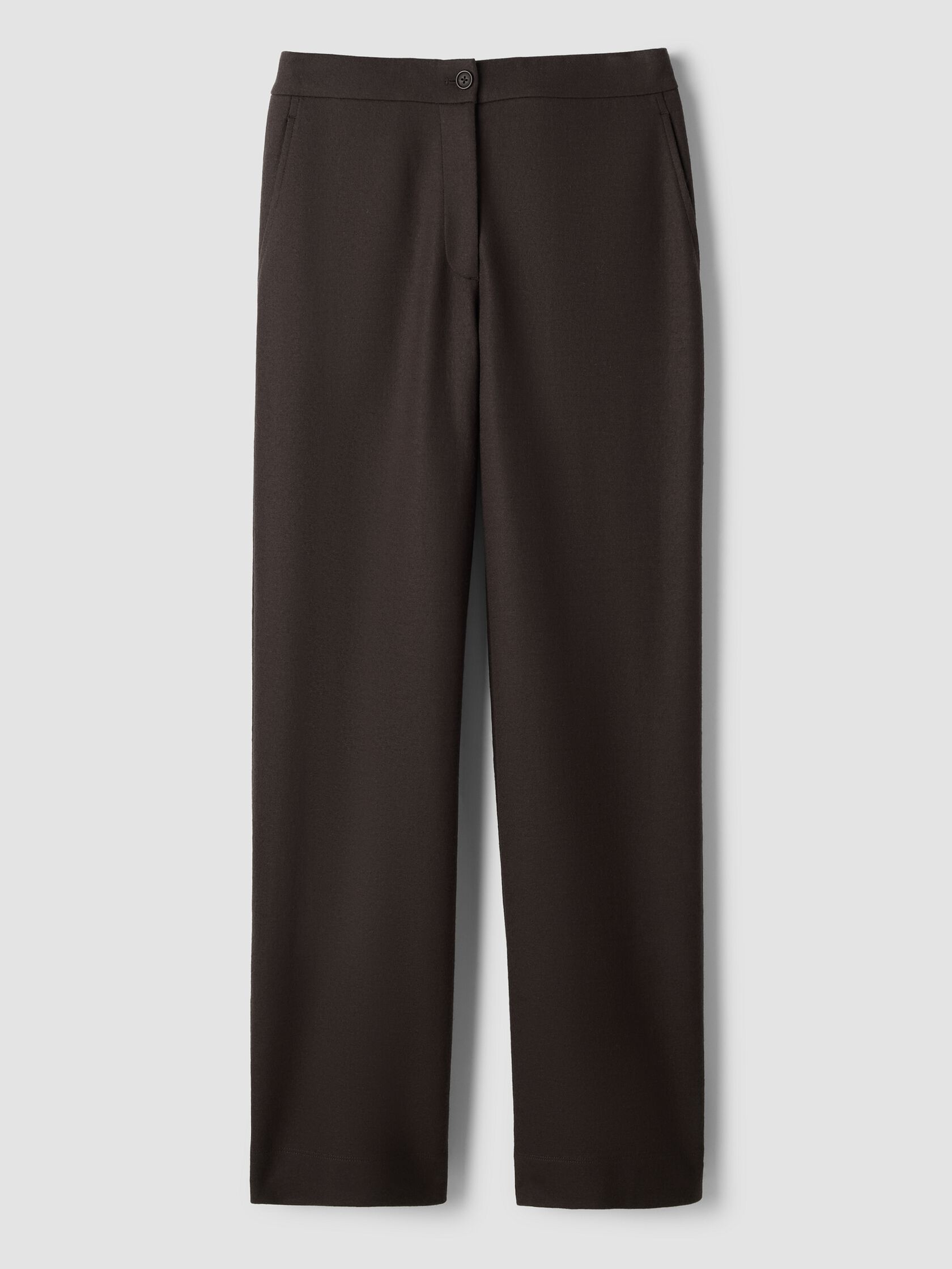 Felted Wool Jersey Full-Length Straight Trouser&nbsp;in Regenerative Wool