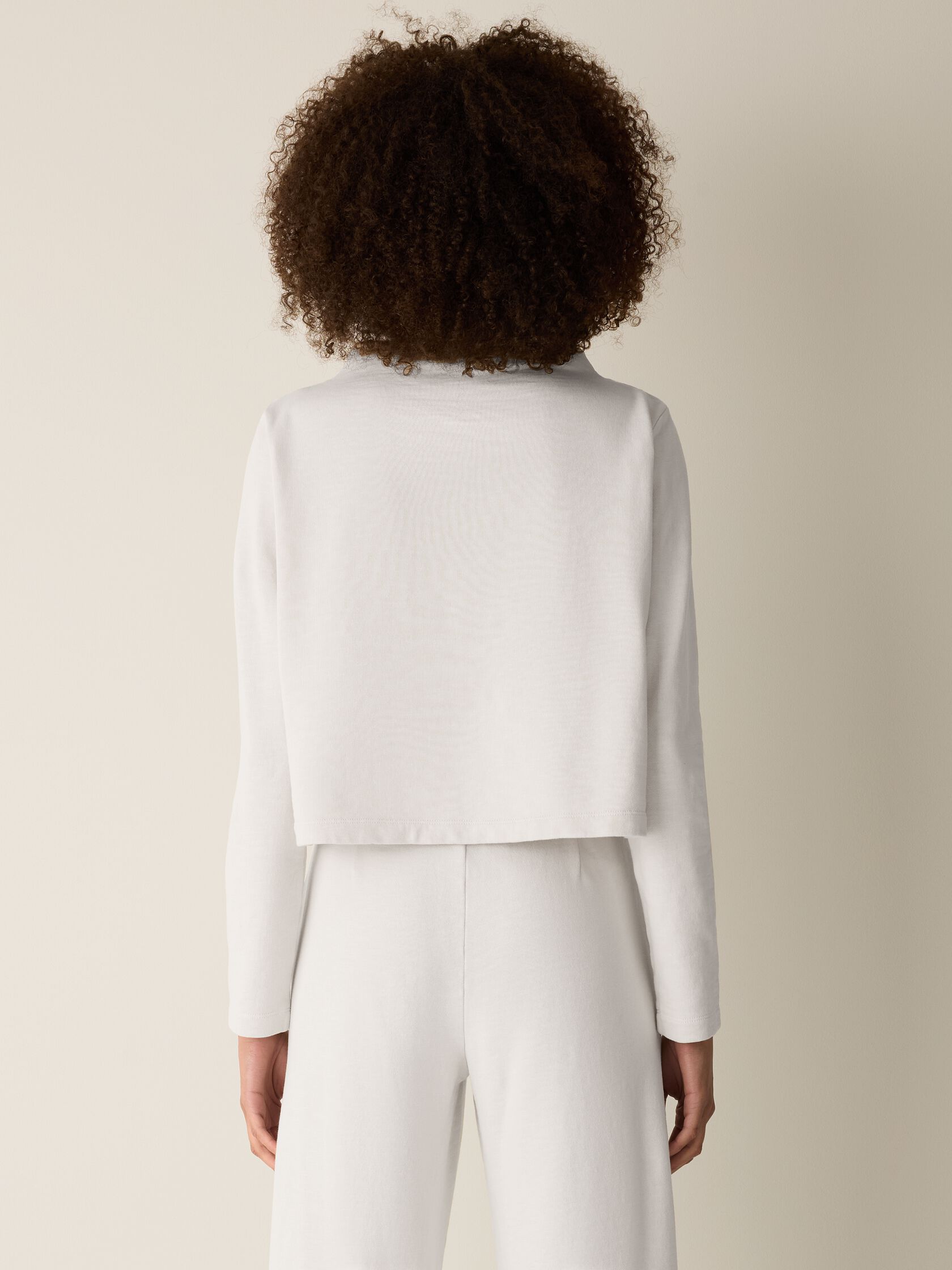 Garment-Dyed Organic Cotton Terry Funnel Neck Top