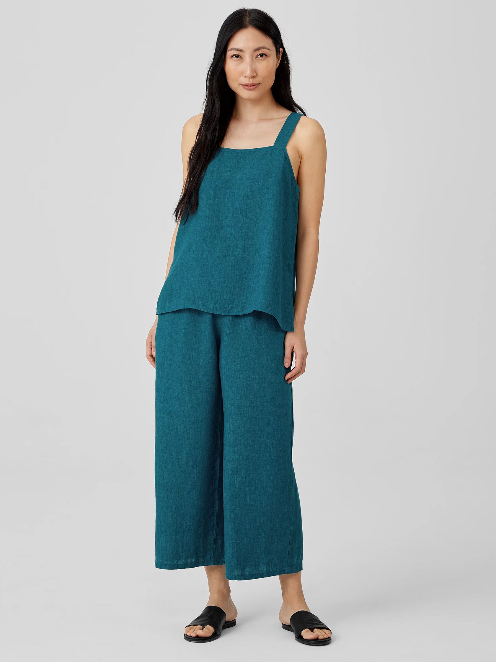 Washed Organic Linen Delave Tank | EILEEN FISHER