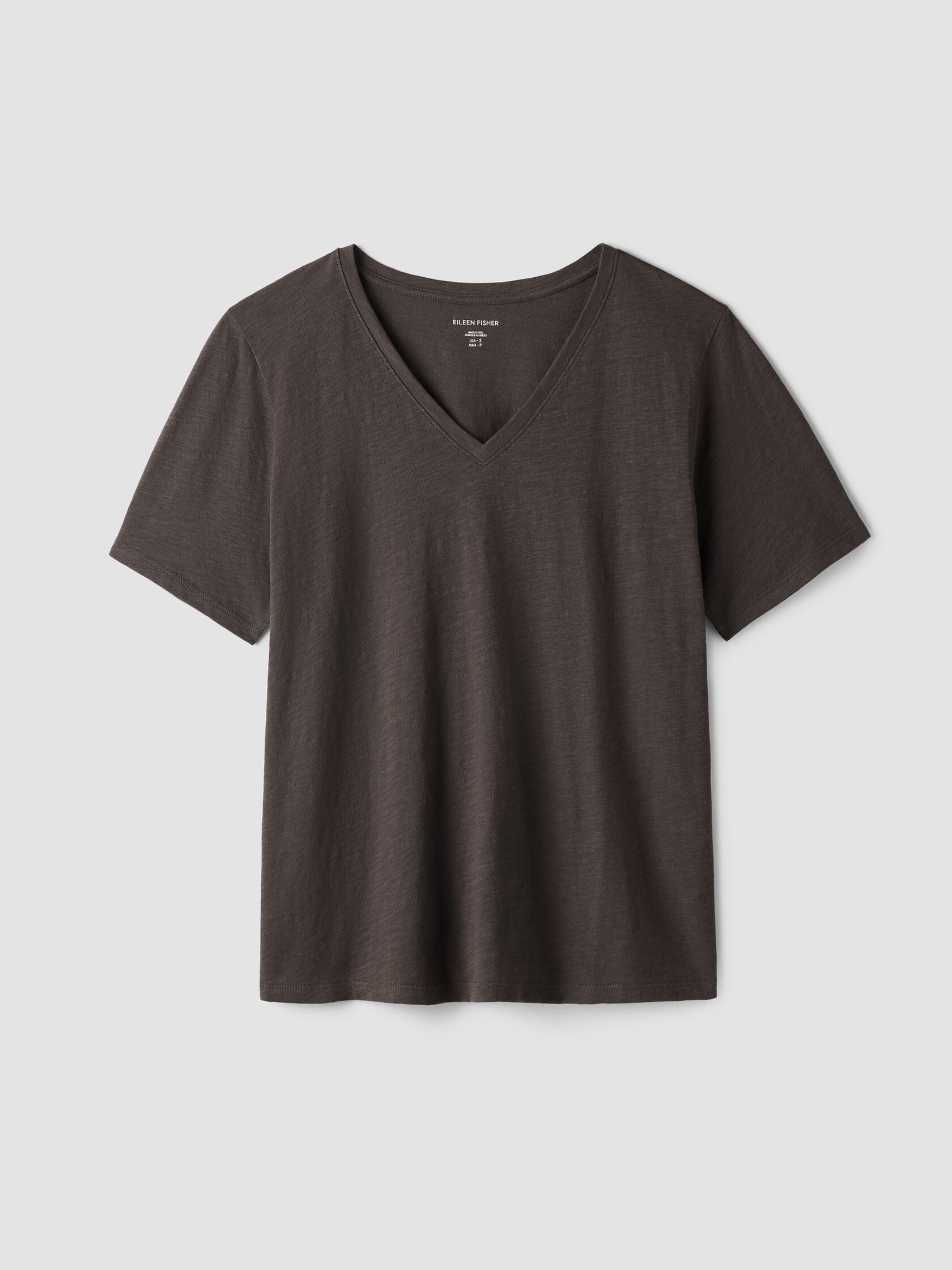 Organic Cotton Slubby Jersey V-Neck Tee