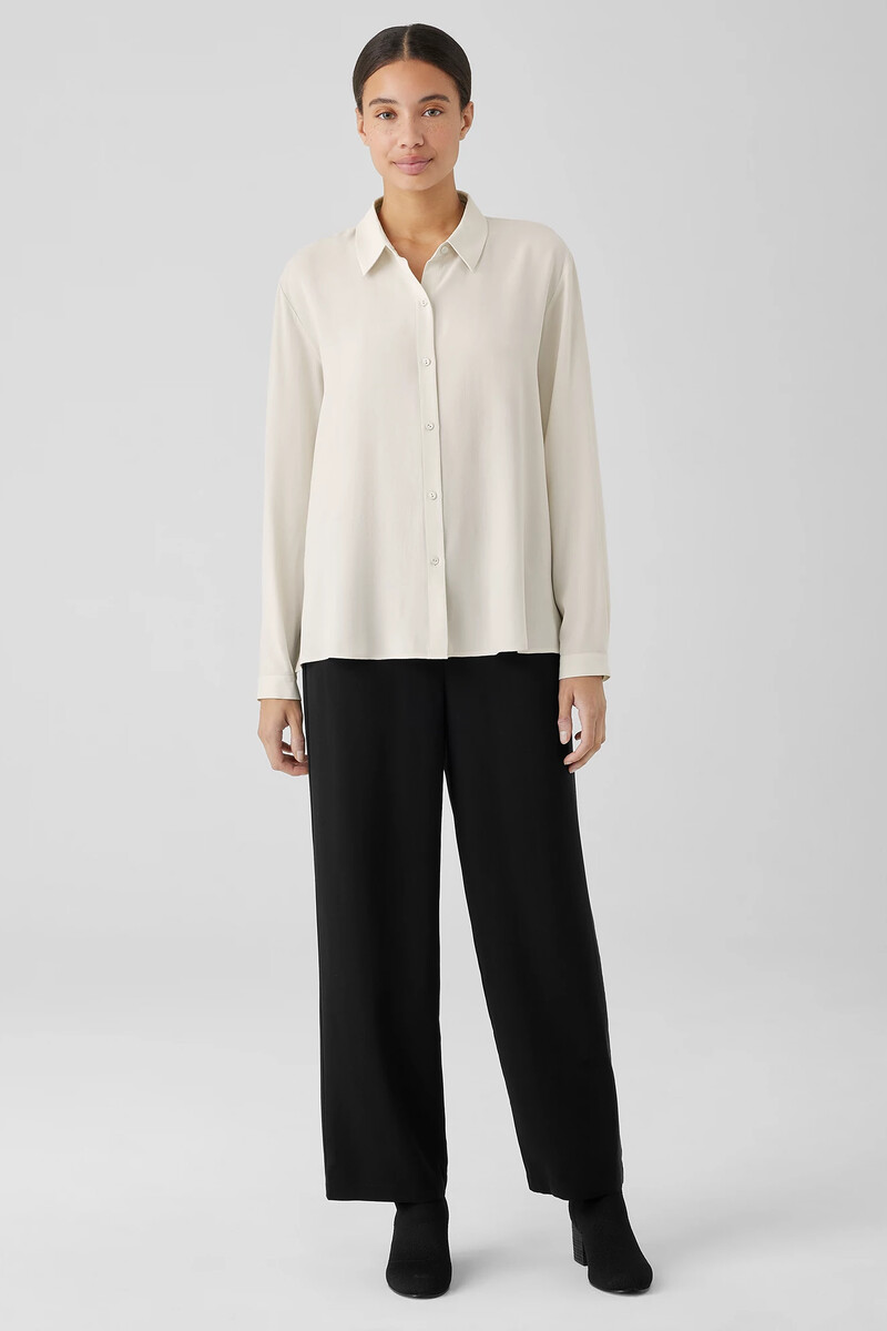 Silk Georgette Crepe Straight Pant Silk Georgette Crepe Straight Pant