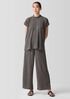 Woven Plissé Wide-Leg Pant