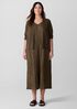 Crushed Silk V-Neck Dress
