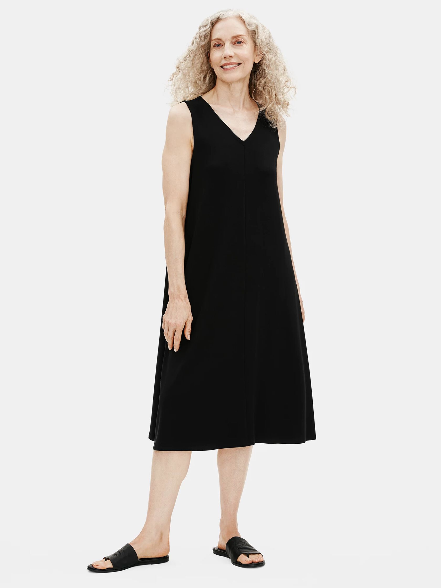 Viscose Jersey V-Neck Flare Dress