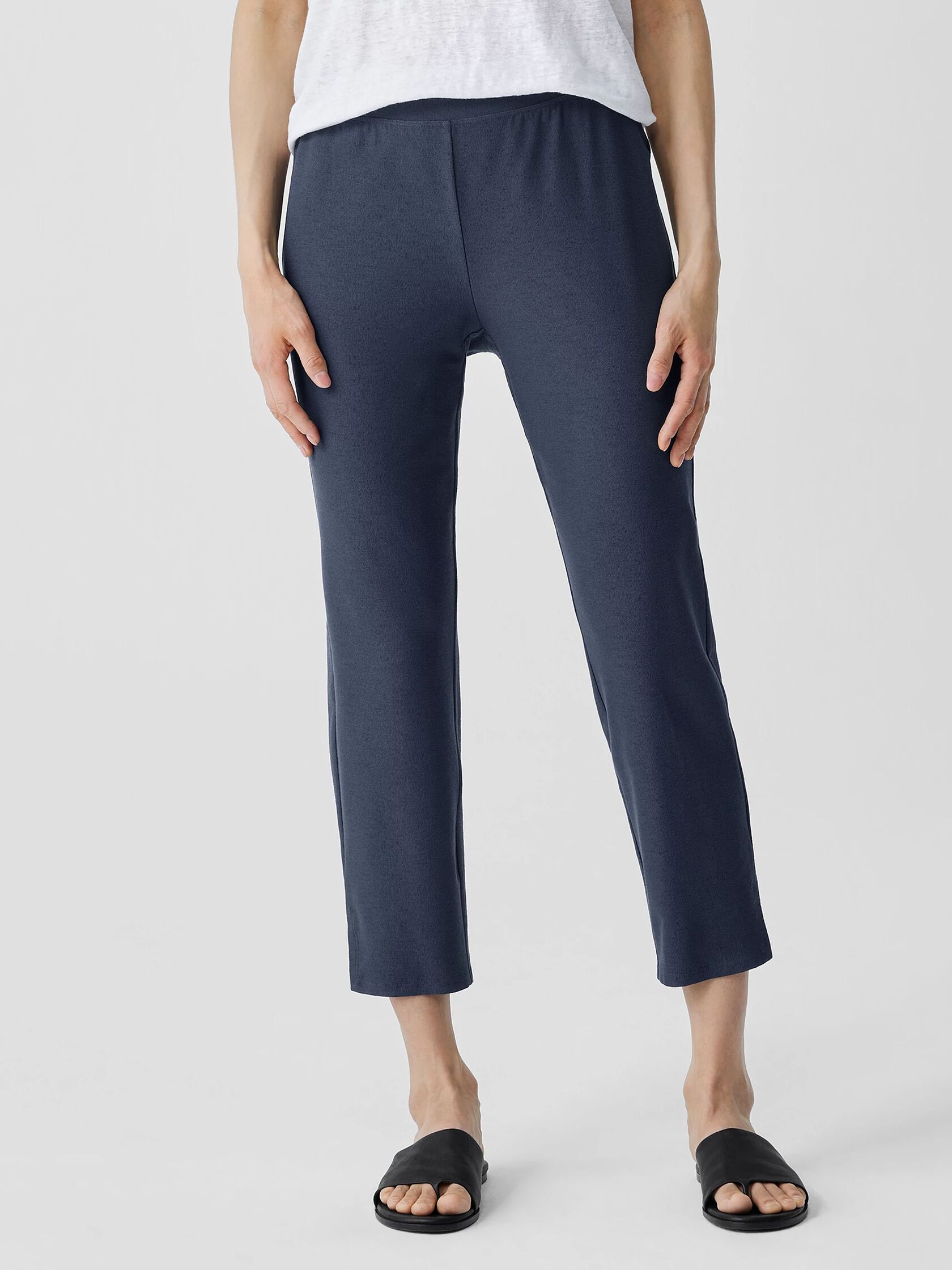 Washable Stretch Crepe Pant with Slits