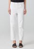 Garment-Dyed Organic Cotton Denim Cropped Jean