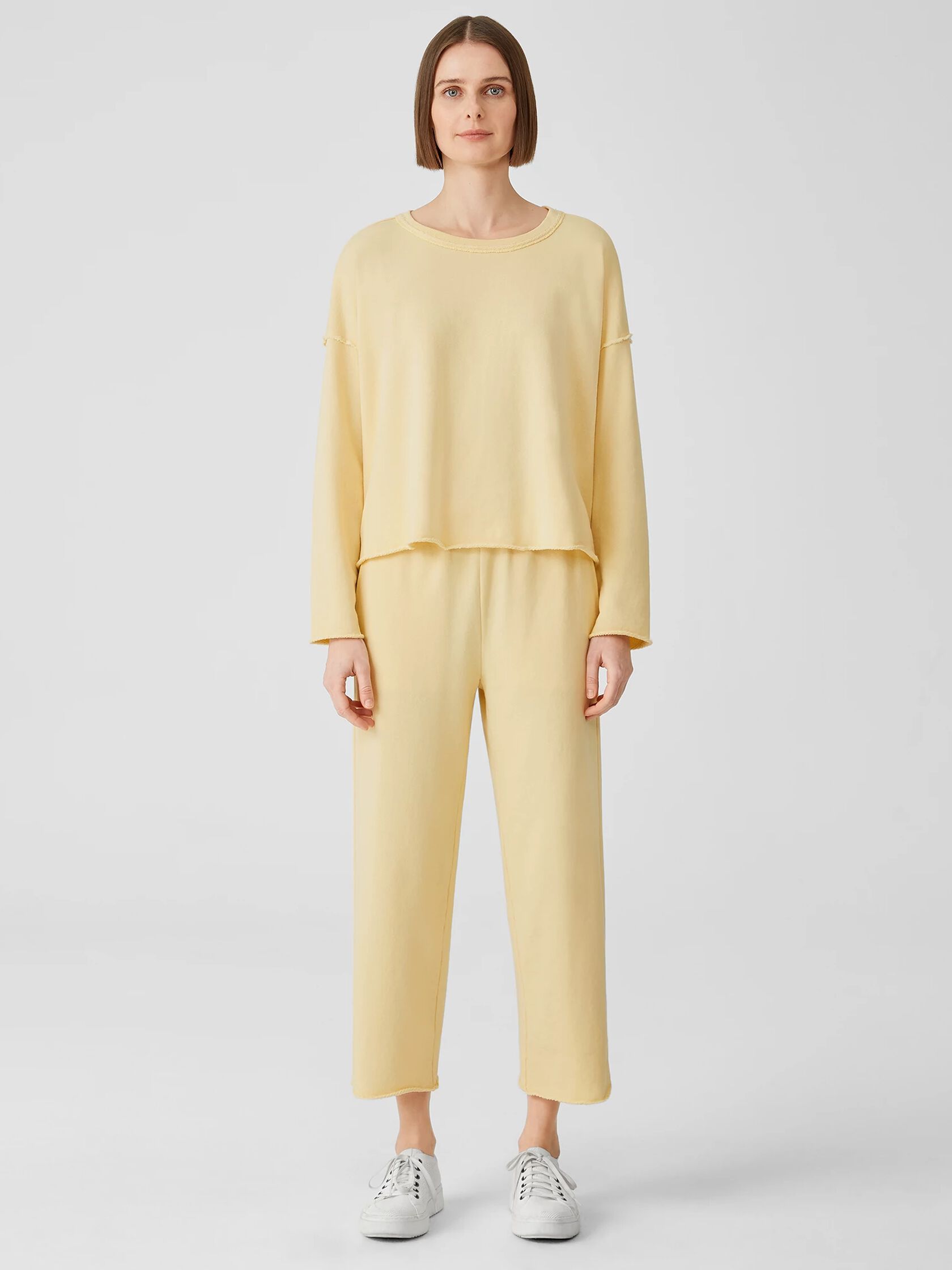 Lightweight Organic Cotton Terry Straight Pant