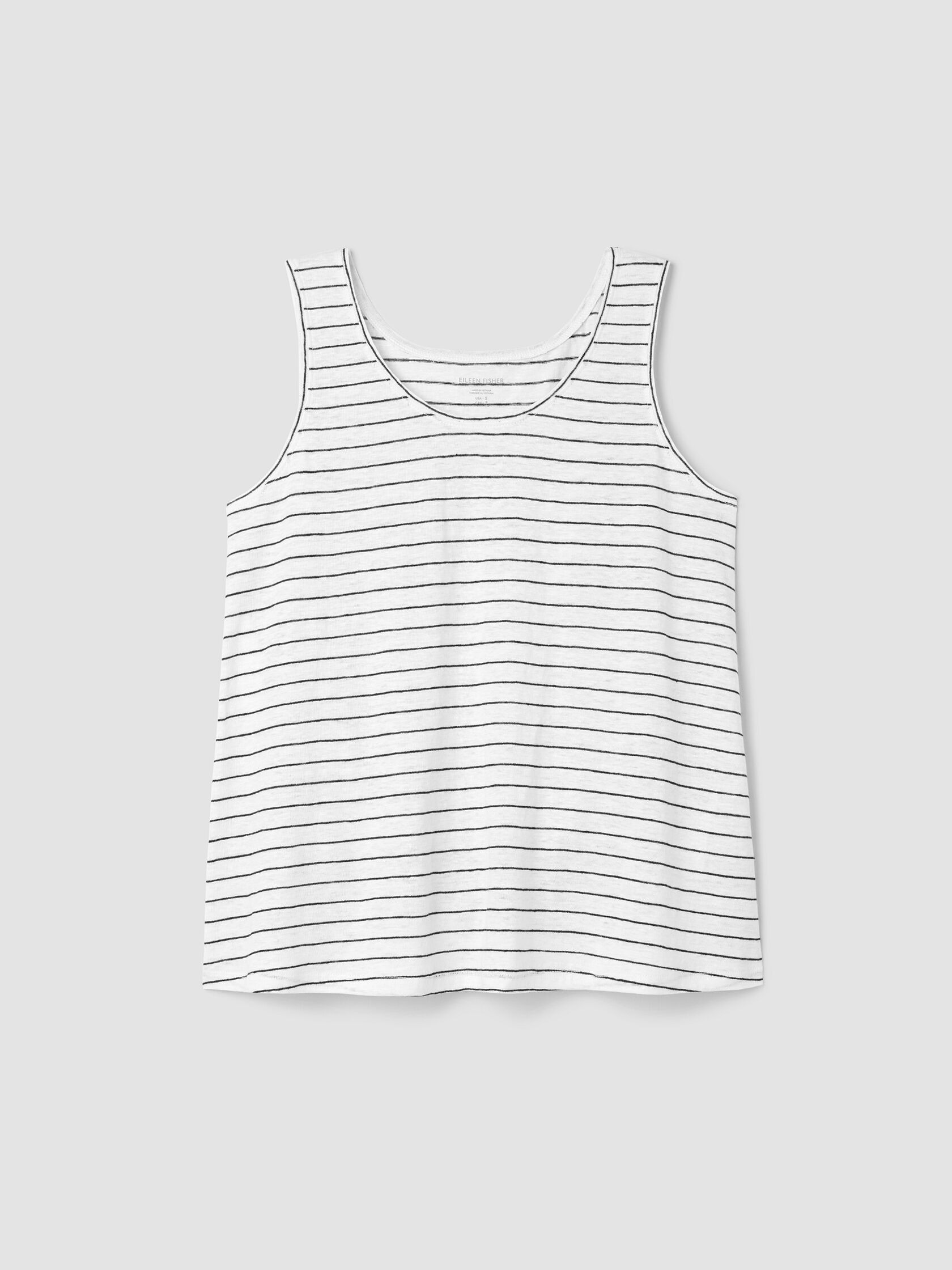 Organic Linen Jersey Stripe Scoop Neck Tank