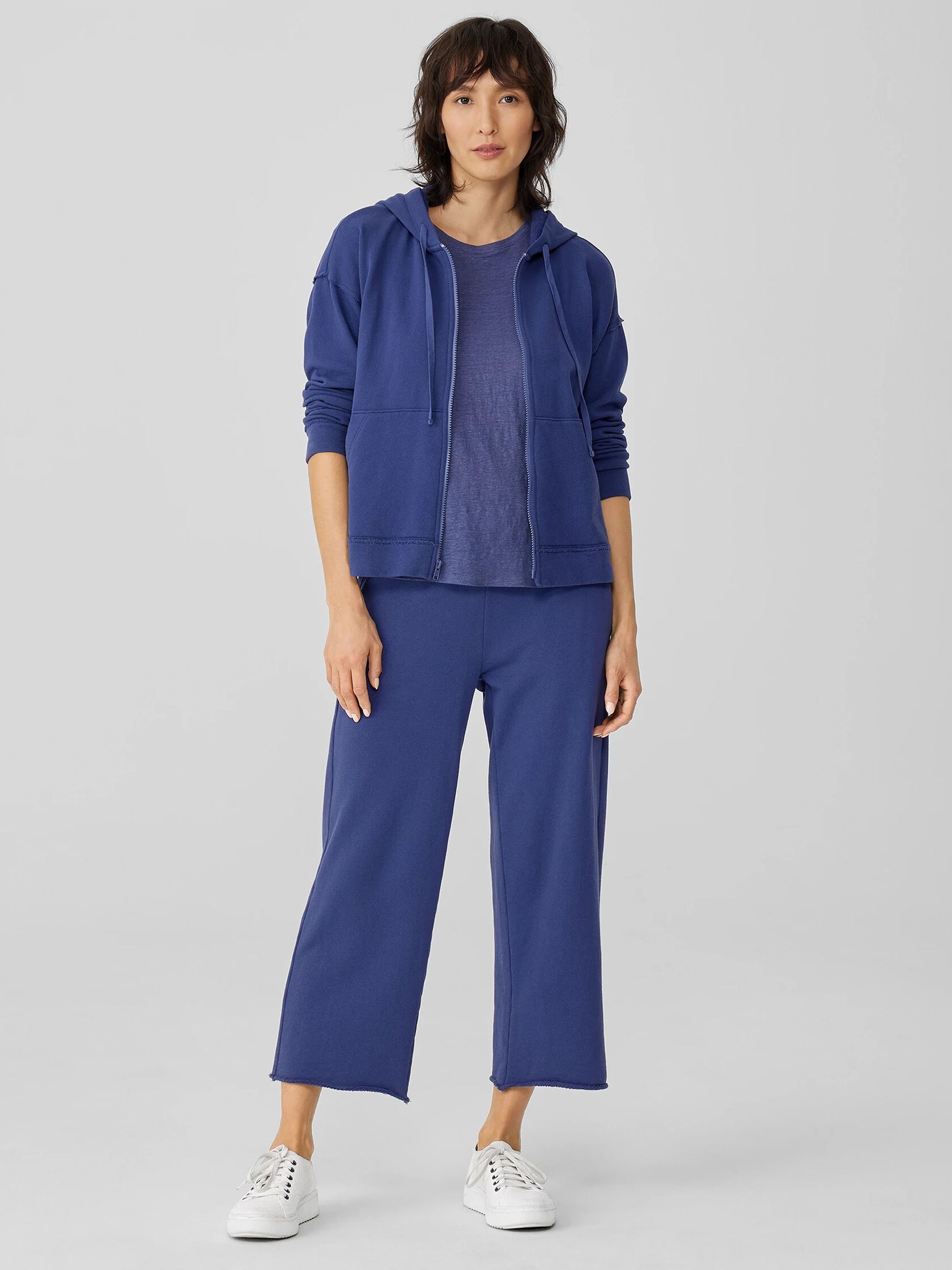 Lightweight Organic Cotton Terry Hooded Top