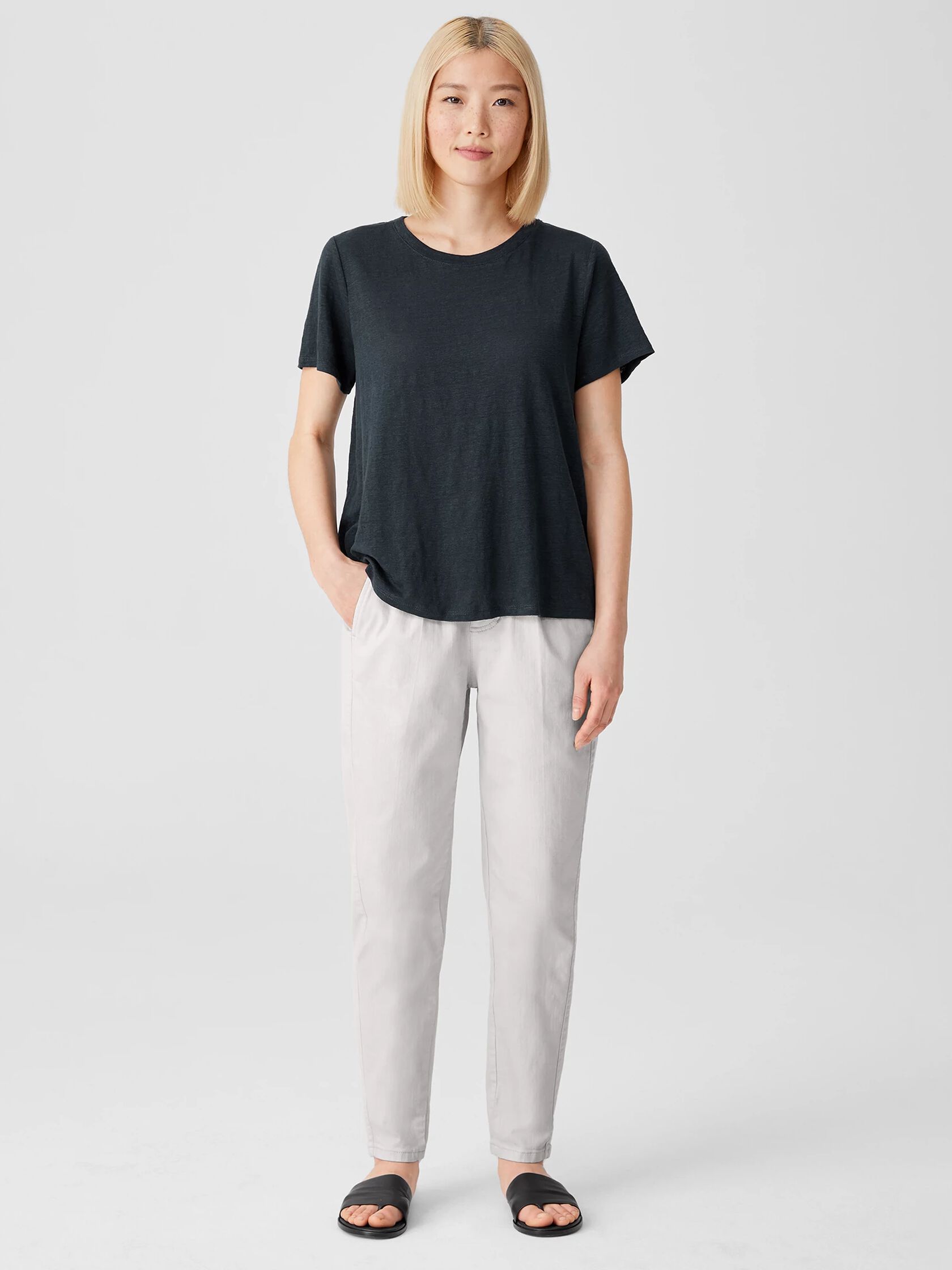 Organic Linen Jersey Crew Neck Tee
