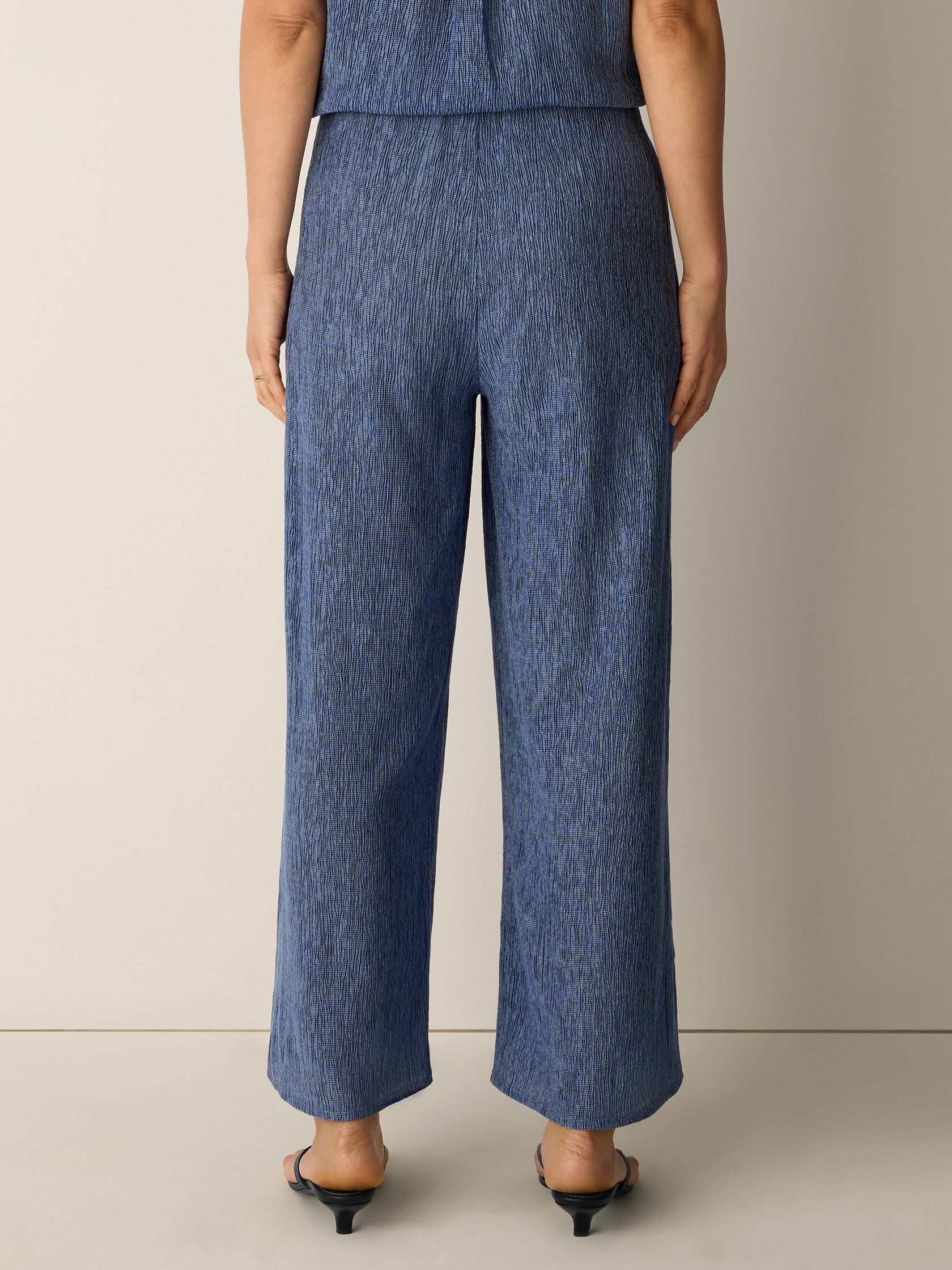 Woven Pliss&eacute; Wide-Leg Pant