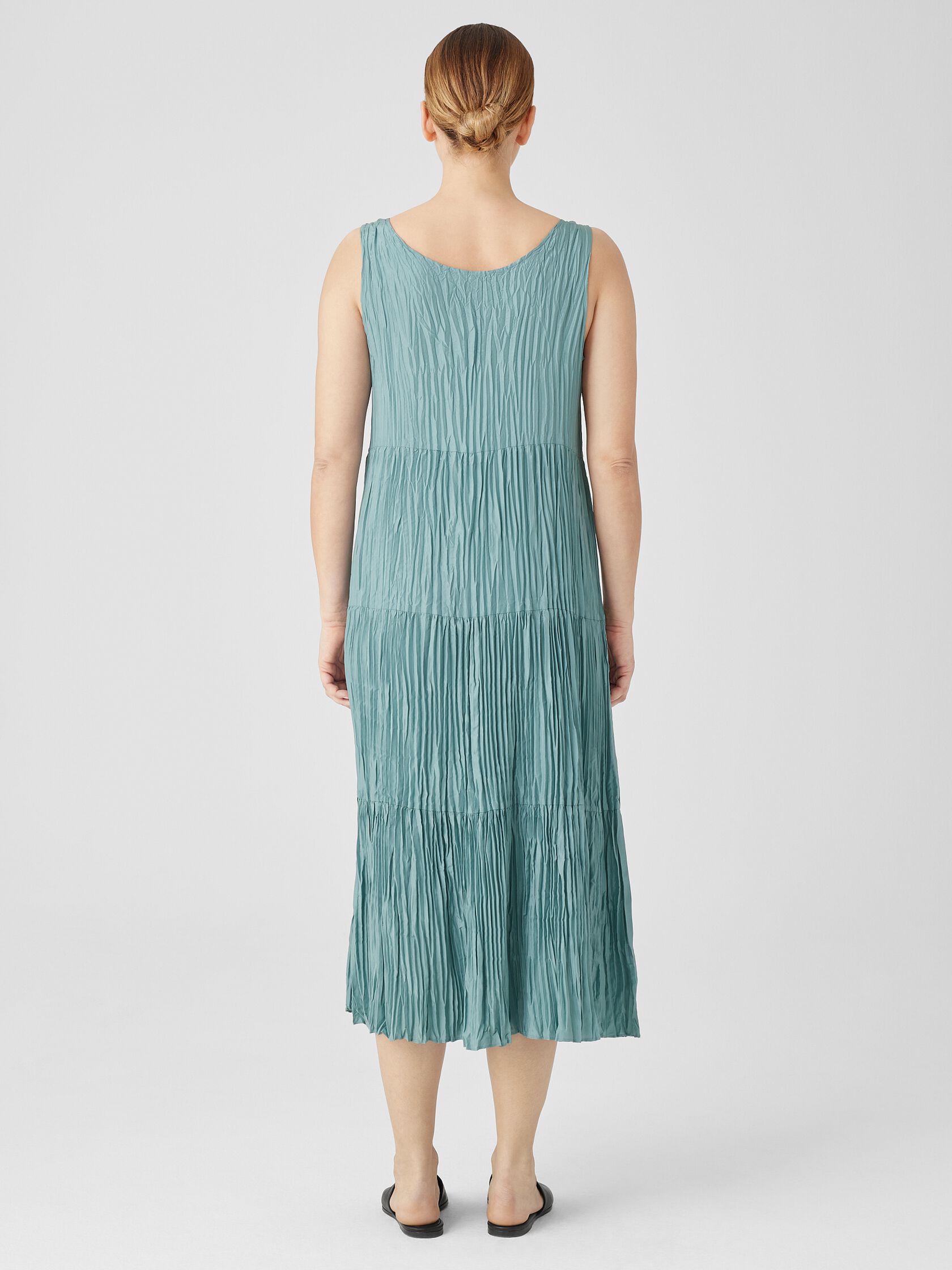 Crushed Silk Tiered Dress