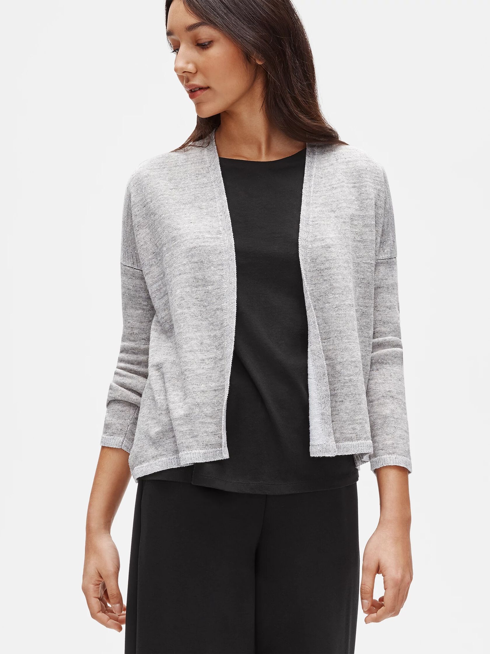 Organic Linen Melange Slouchy Cardigan