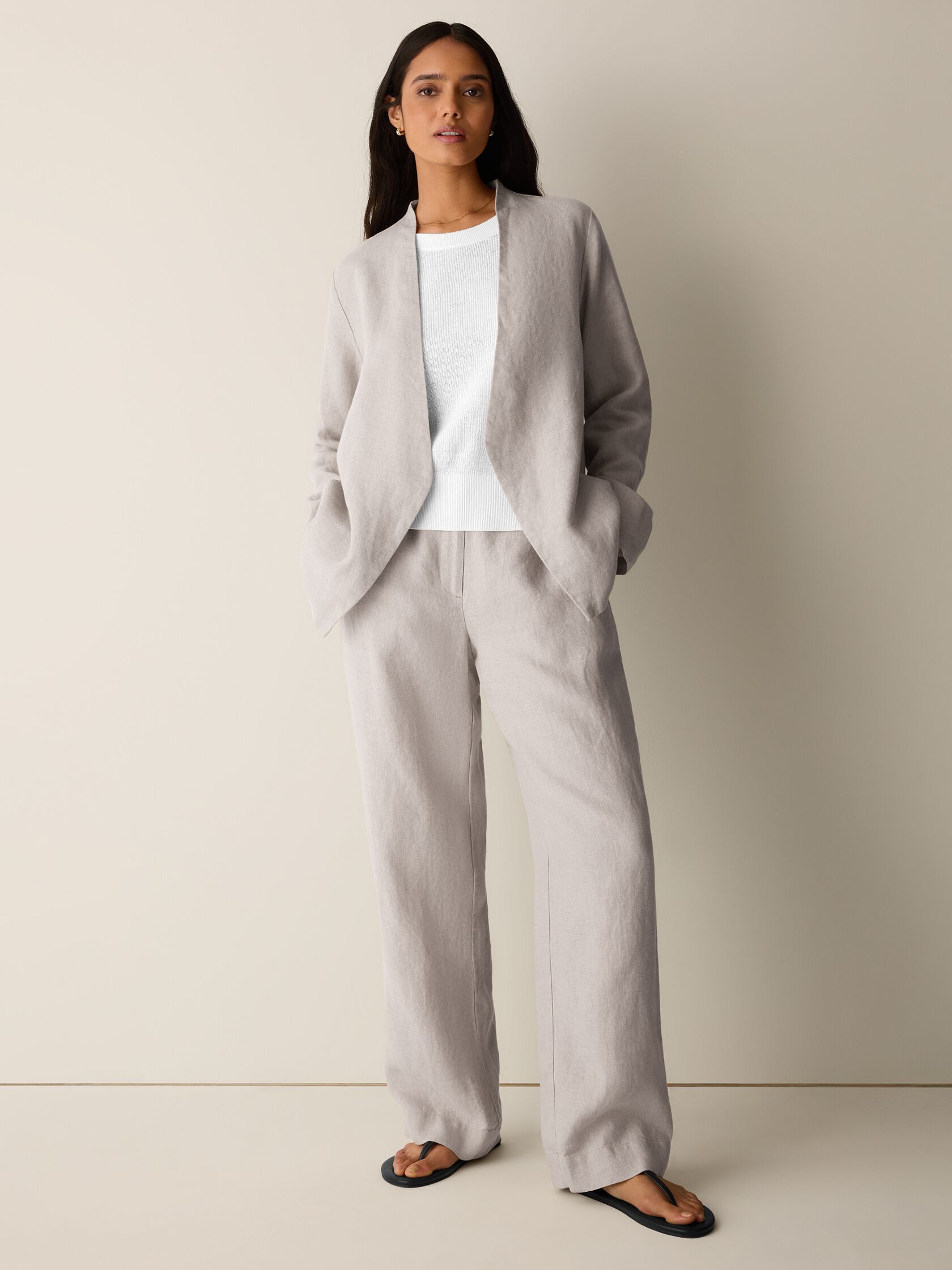 Heavy Organic Linen Angled Jacket