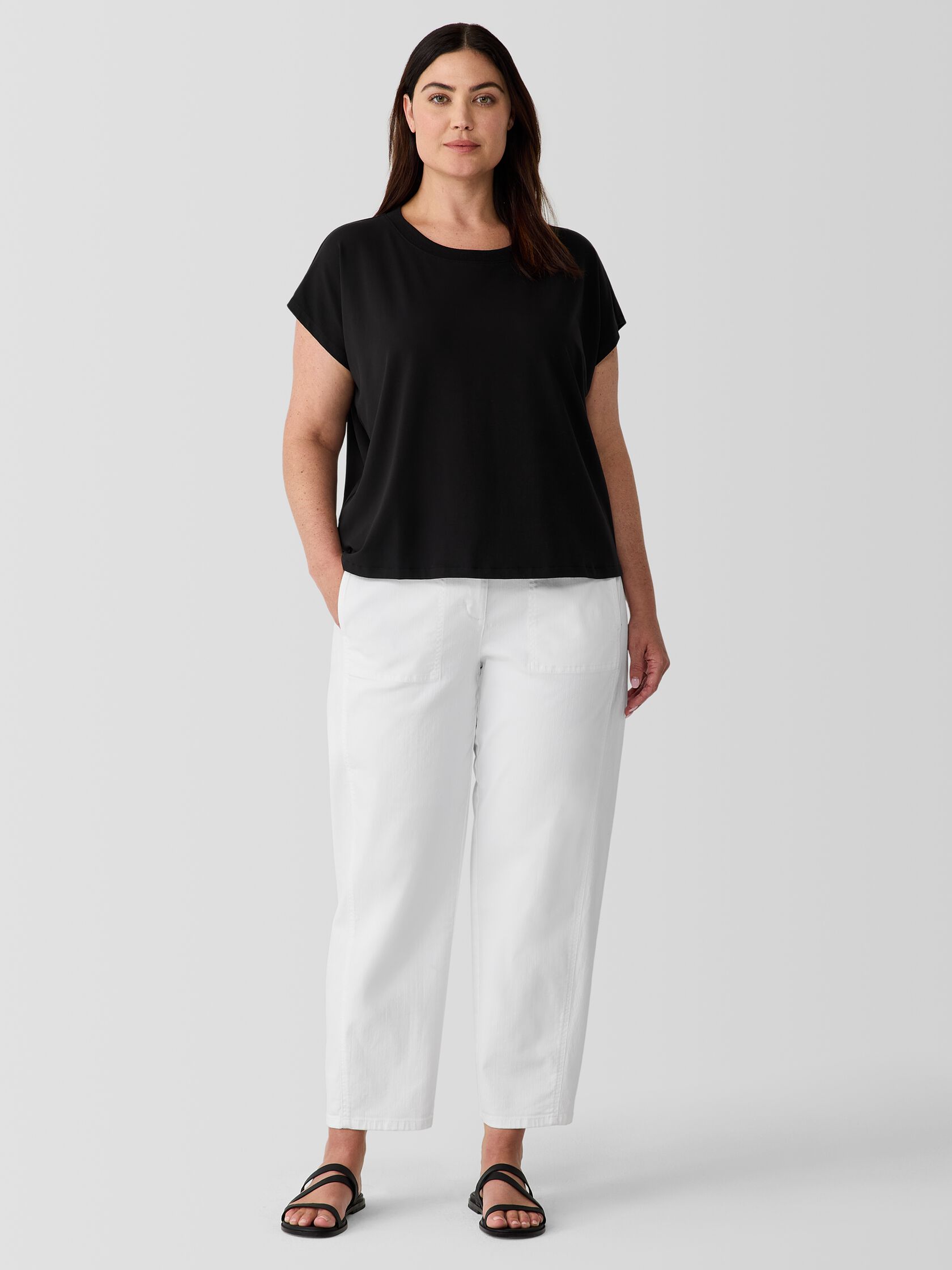 Pima Cotton Stretch Jersey Square Top