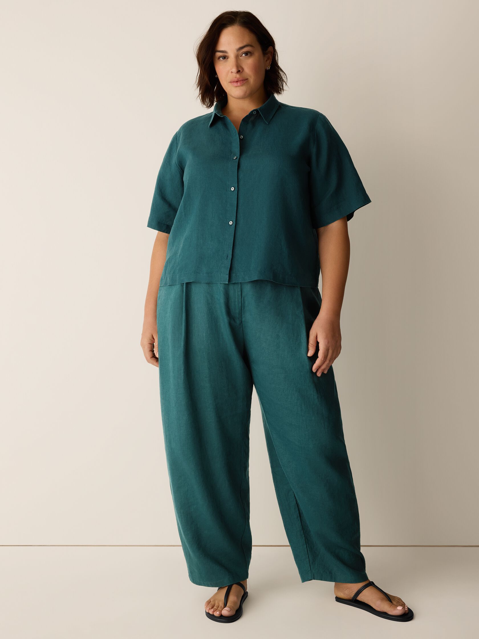 Organic Linen Curved Trouser