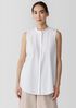Washed Organic Cotton Poplin Band Collar Shirt
