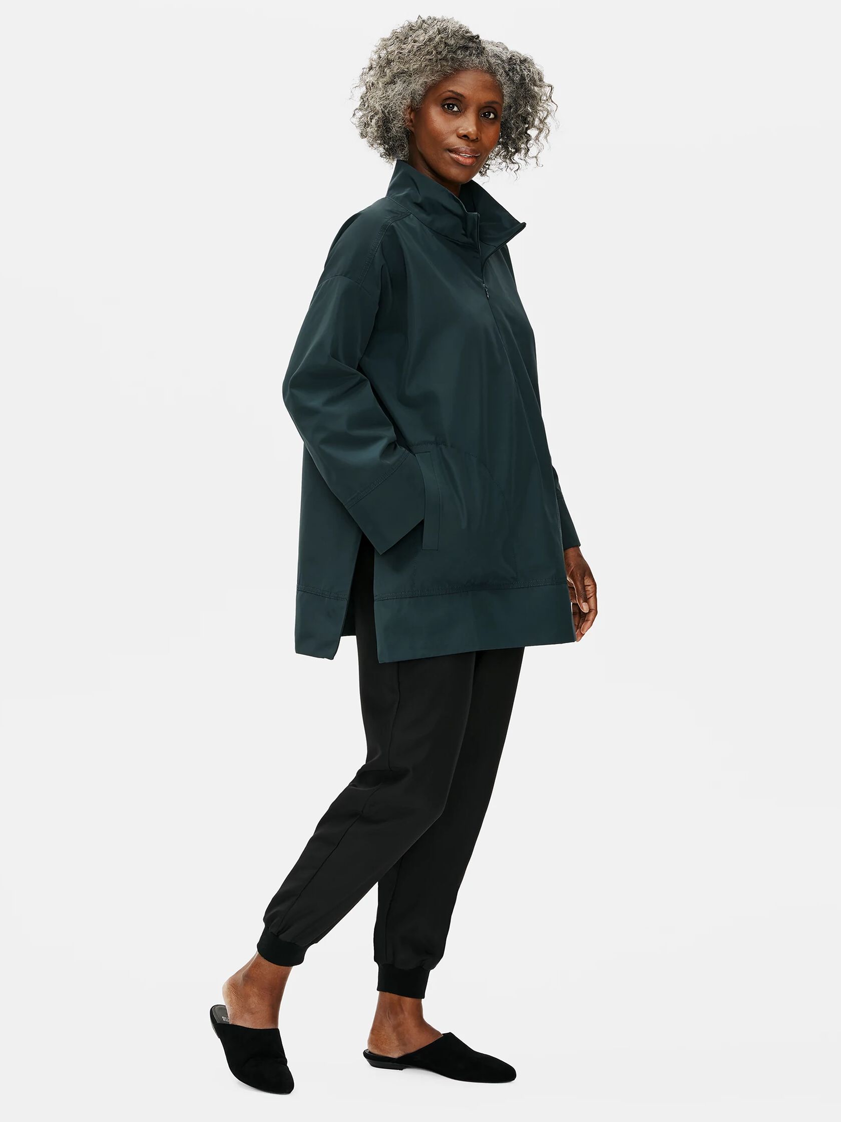 Recycled Polyester Pullover Coat