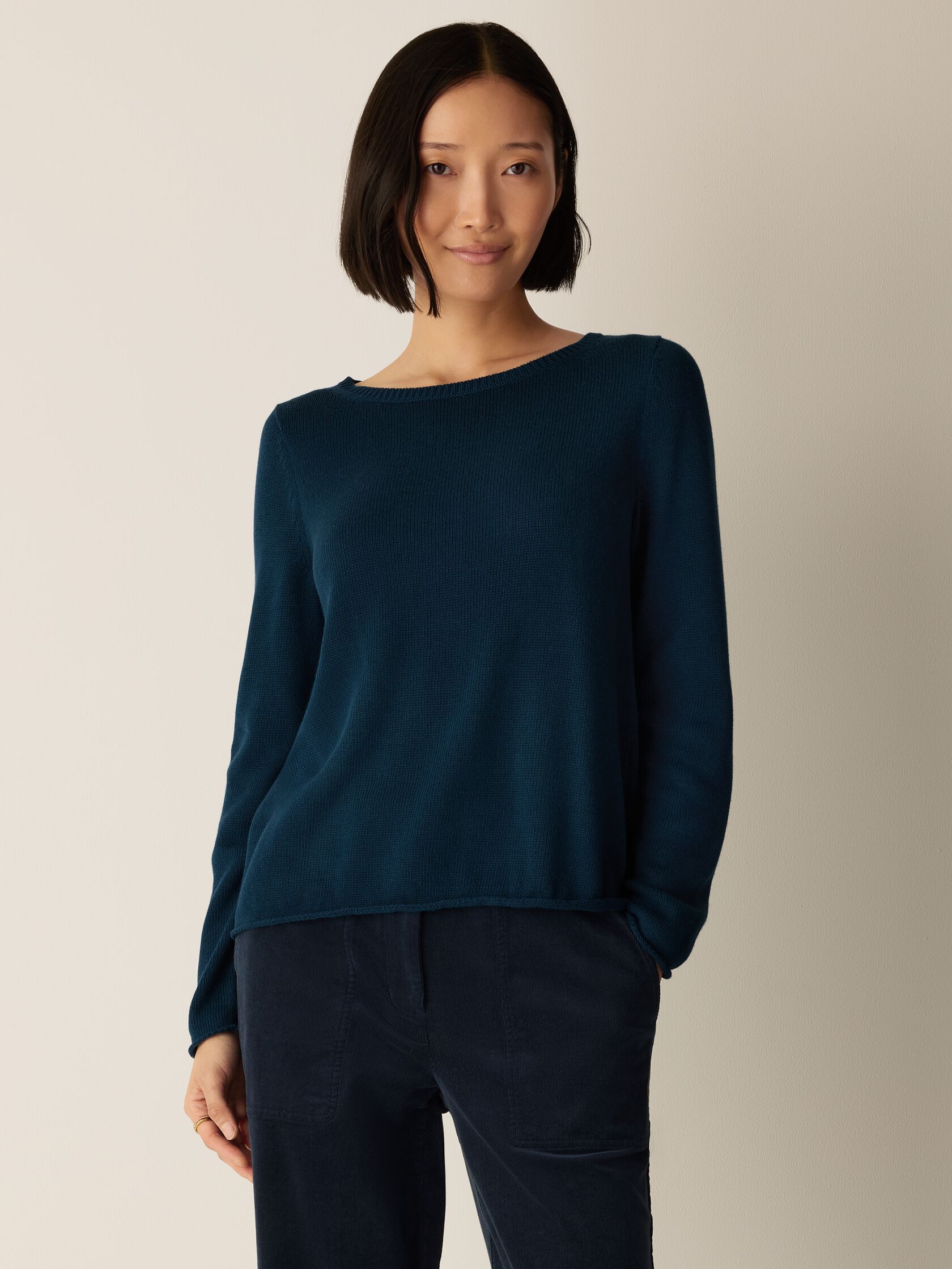 Peruvian Cotton Blend Bateau Neck Top