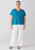 Organic Cotton Slubby Jersey V-Neck Tee