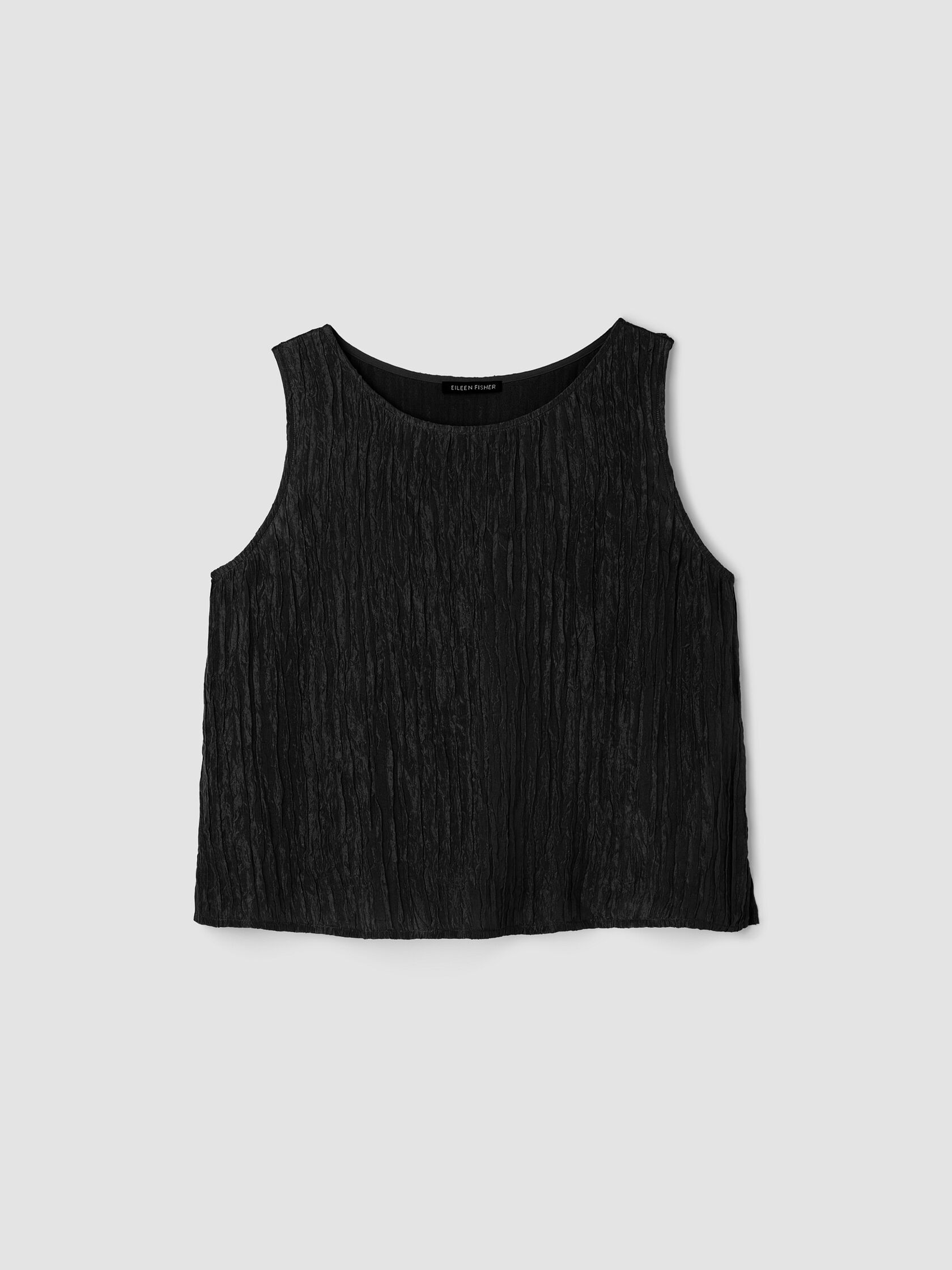 Textured Silk Jacquard Ballet Neck Tank