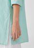 Garment-Dyed Handkerchief Linen Mandarin Collar Long Shirt