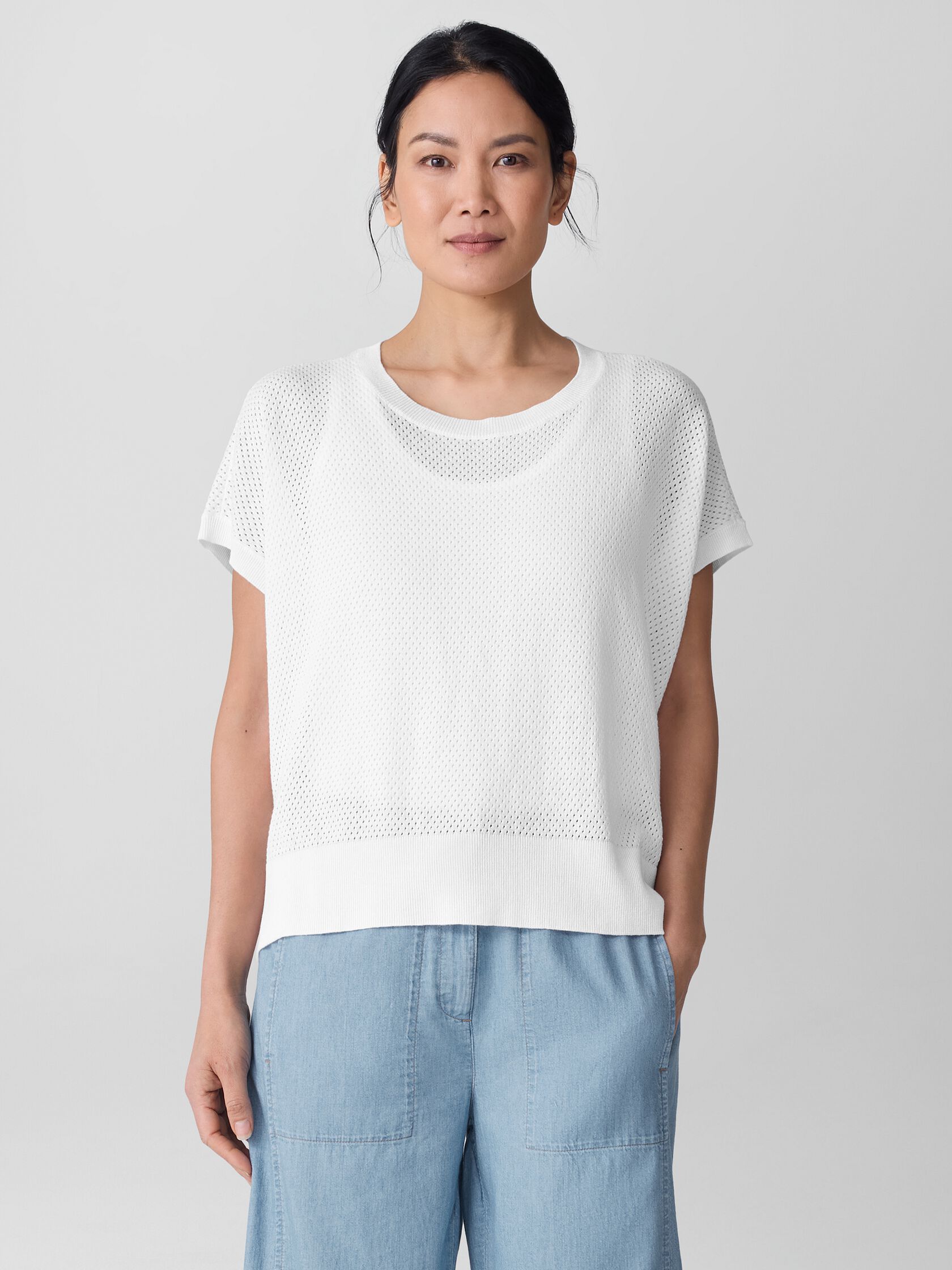Organic Linen Cotton Crew Neck Top