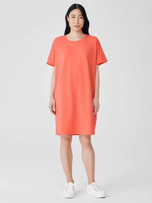 eileen fisher organic cotton shirt dress Pima Cotton Stretch Jersey T-Shirt Dress