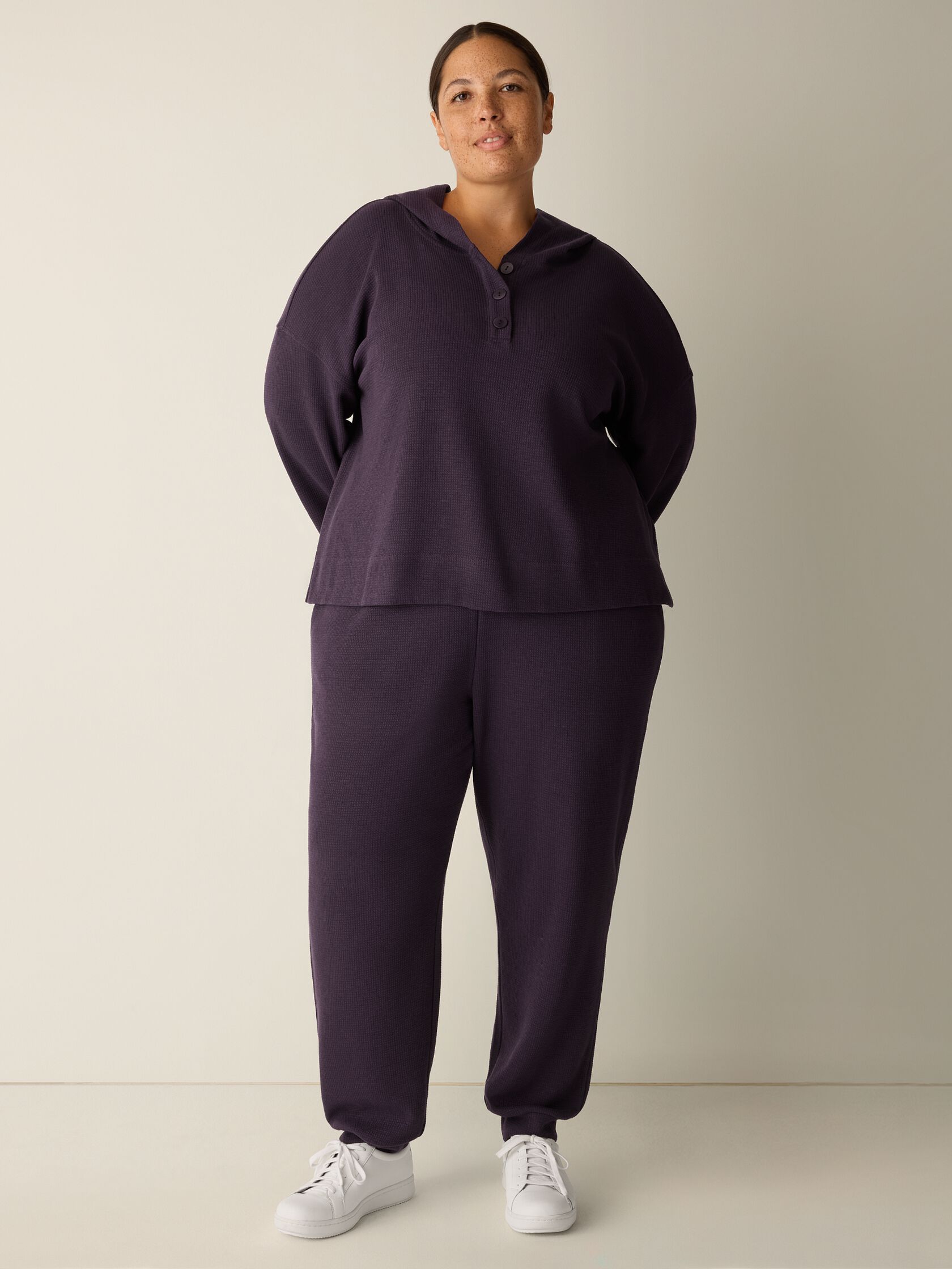 Waffle Cotton Blend Doubleknit Jogger Pant