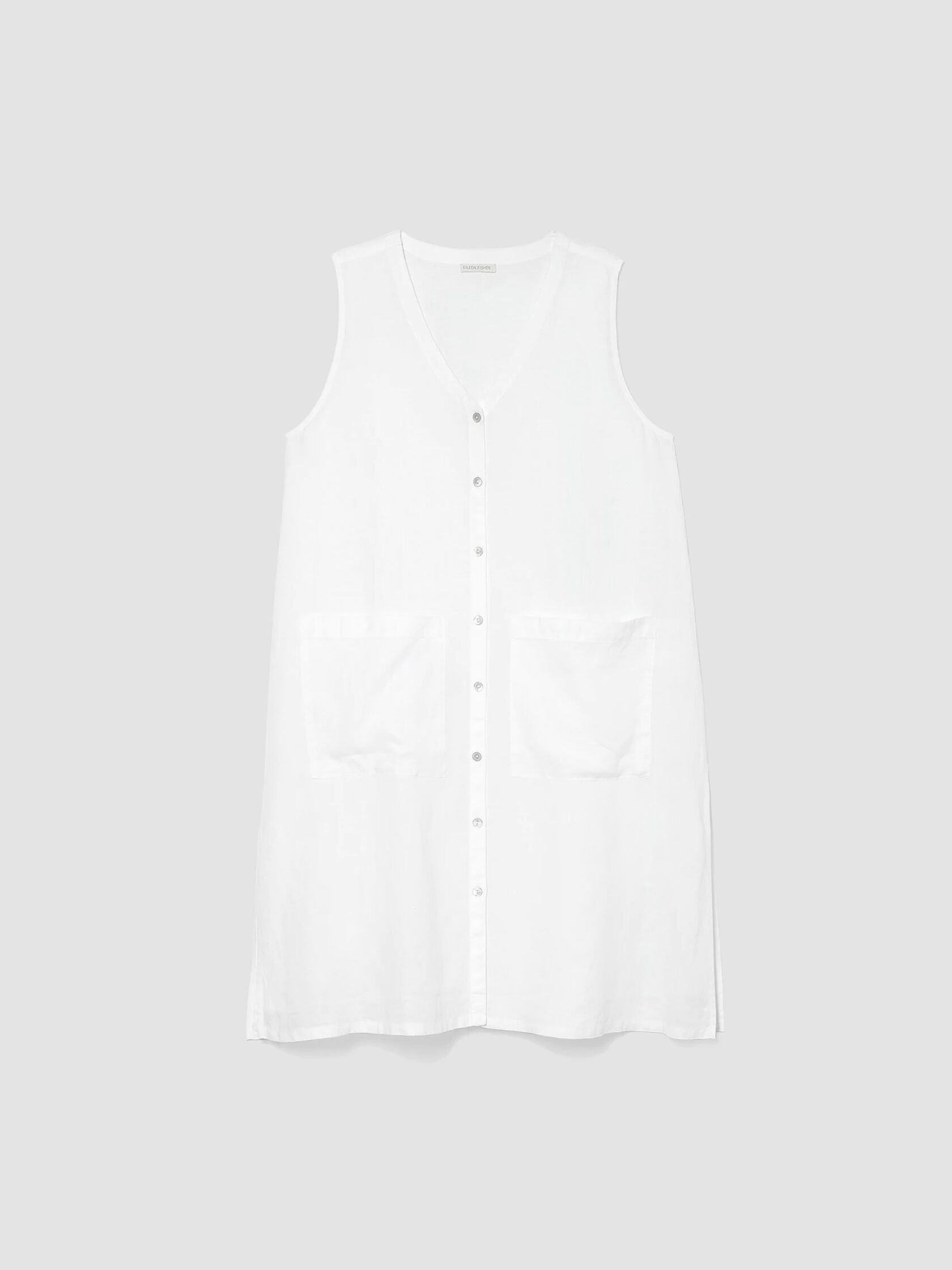 Organic Handkerchief Linen V-Neck Long Top