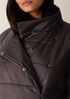Eggshell Recycled Nylon Stand Collar Quilted Coat