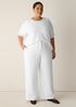 Cotton Blend Ponte Wide-Leg Trouser