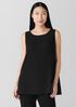 Silk Georgette Crepe Ballet Neck Long Tank