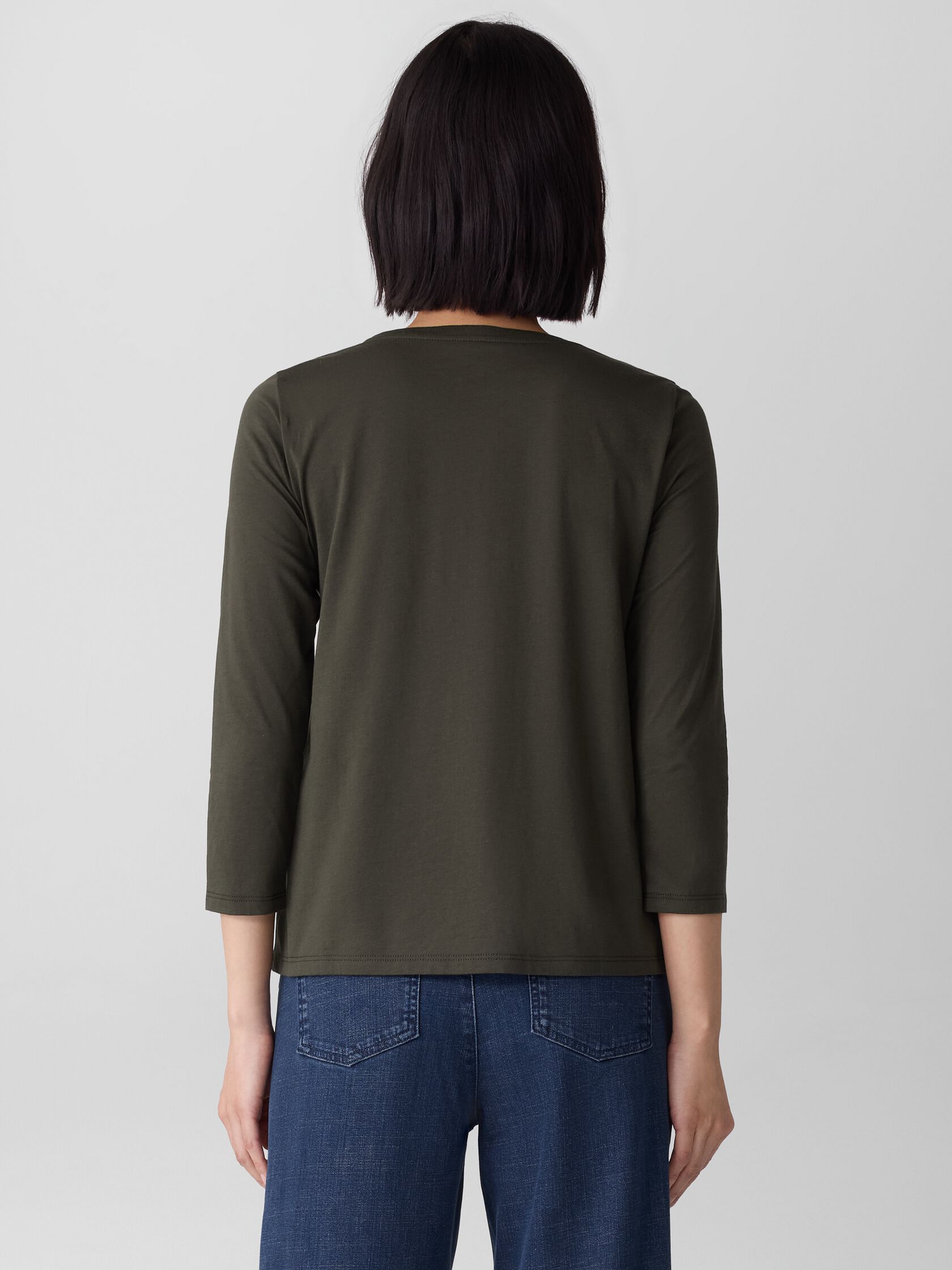 Organic Pima Cotton Jersey 3/4-Sleeve Tee
