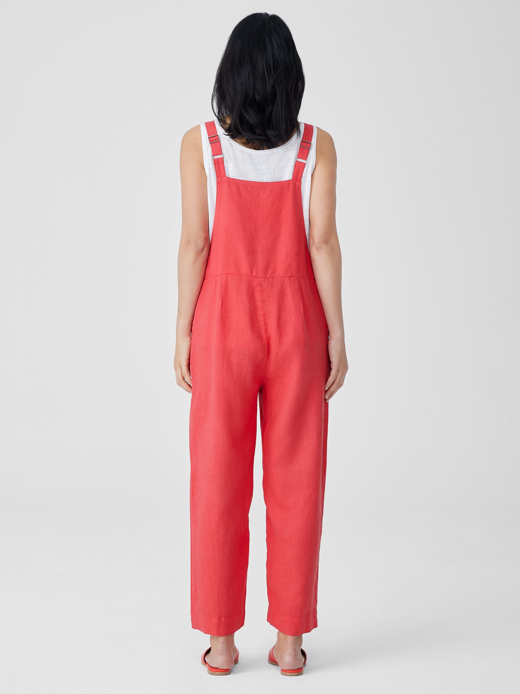 Garment-Dyed Organic Linen Overalls