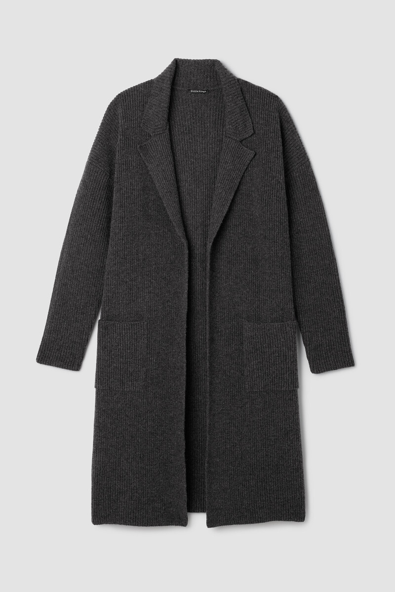 Recycled Wool Cashmere Notch Collar Cardigan Recycled Wool Cashmere Notch Collar Cardigan