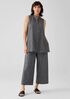 Hemp Organic Cotton Grid Mandarin Collar Shirt