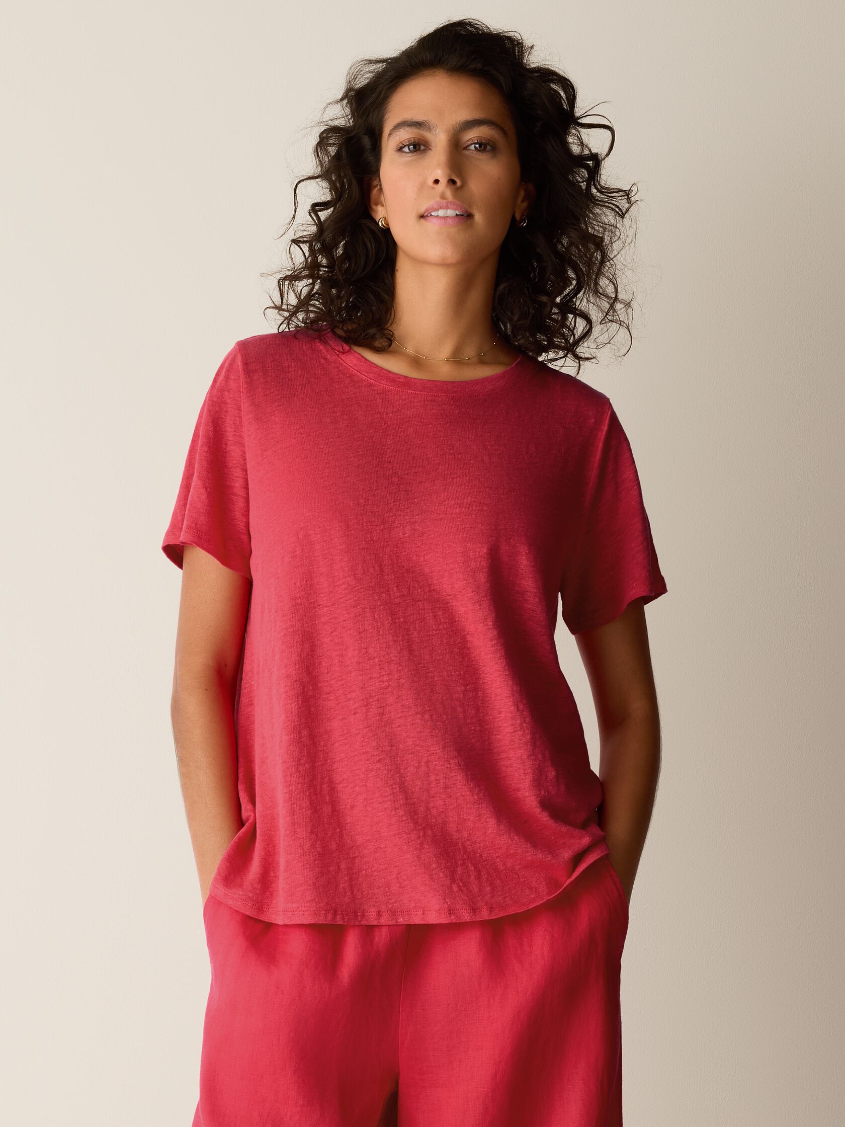 Organic Linen Jersey Crew Neck Tee