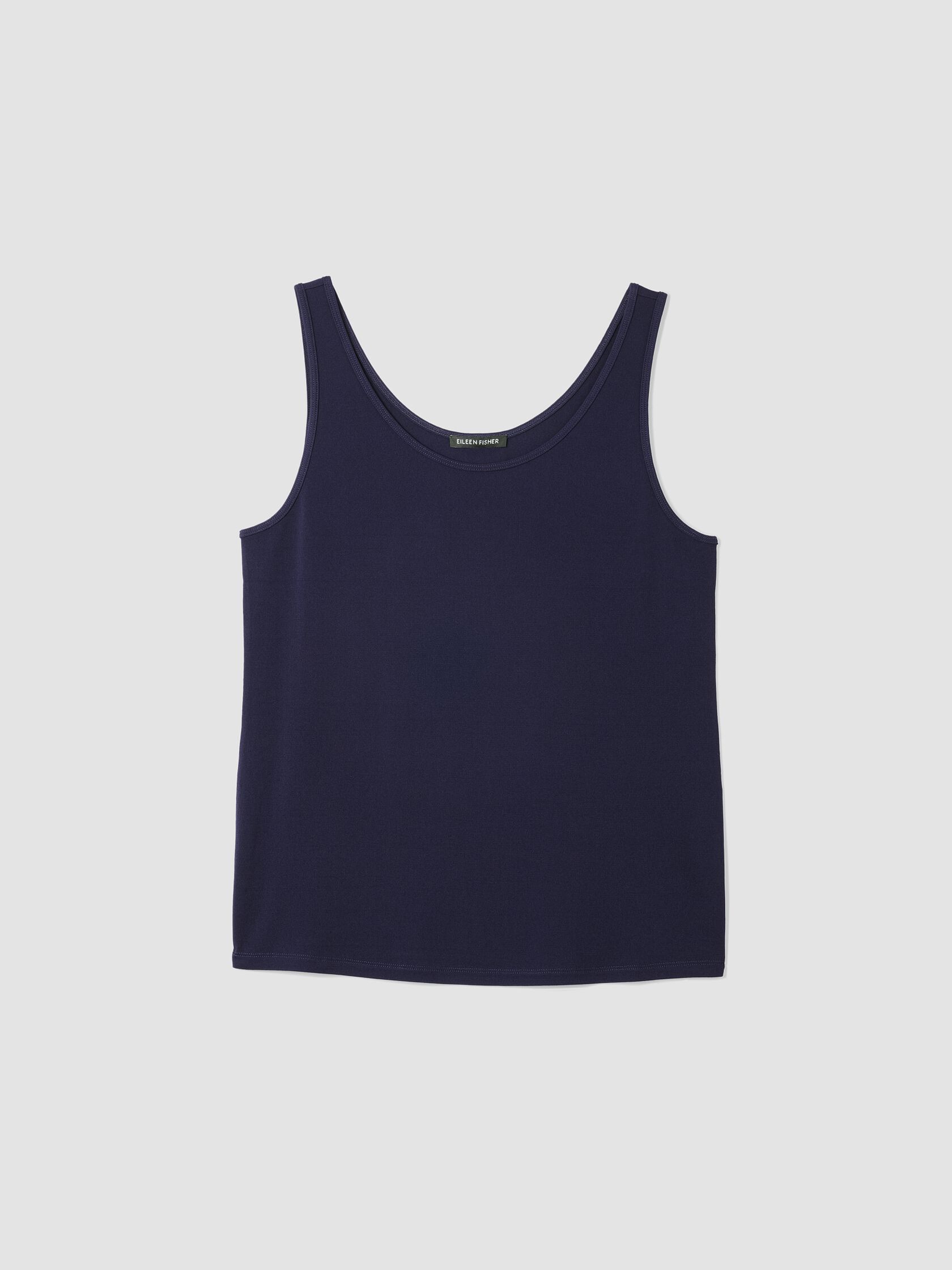 Stretch Silk Jersey Scoop Neck Tank
