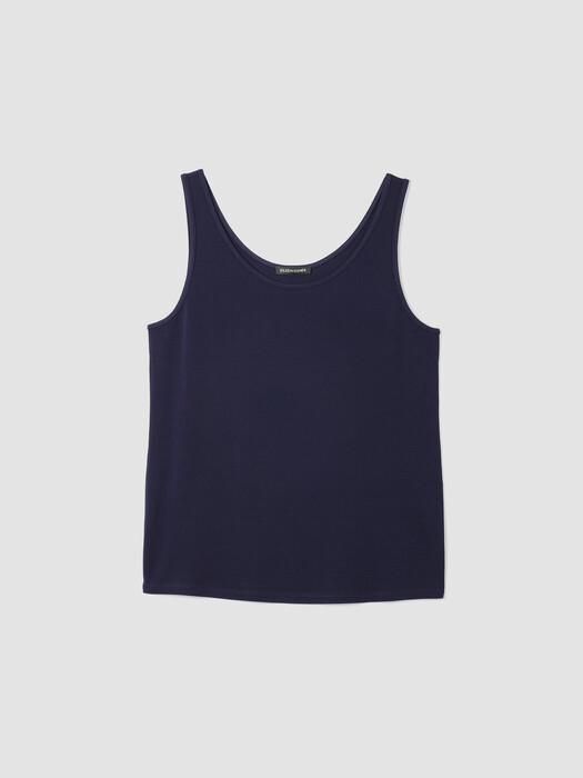 Stretch Silk Jersey Scoop Neck Tank