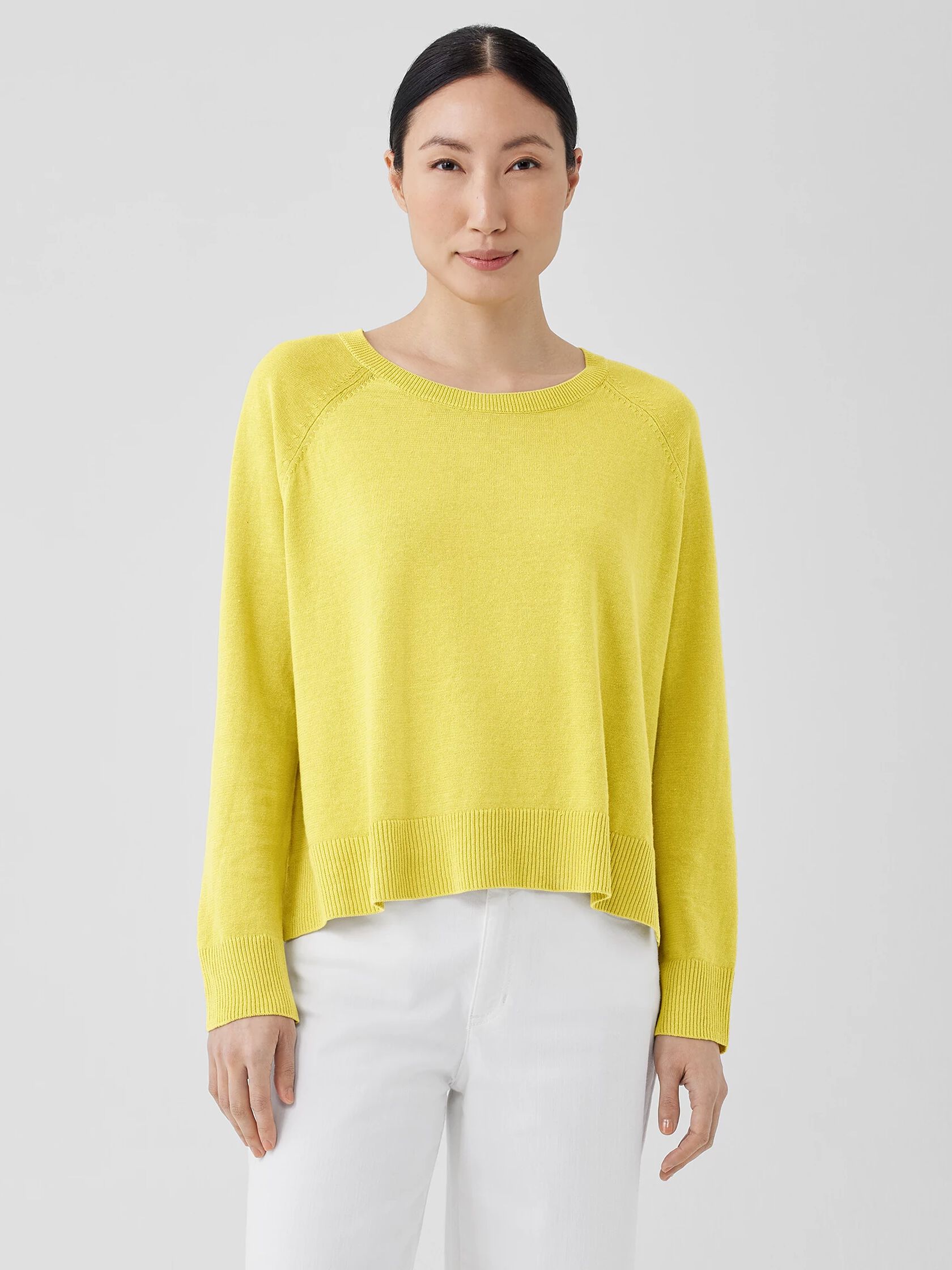 Organic Linen Cotton Raglan-Sleeve Top