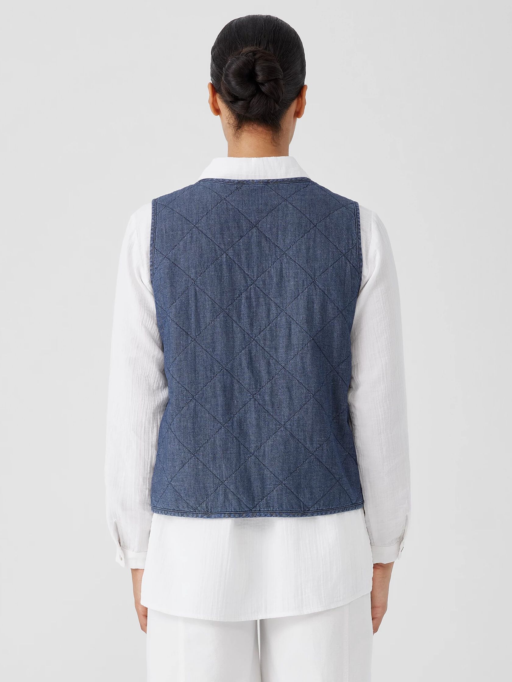 Airy Organic Cotton Twill Quilted Vest