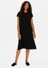 Silk Georgette Crepe Crew Neck Dress