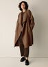 Lustrous Wool Drape Neck Coat