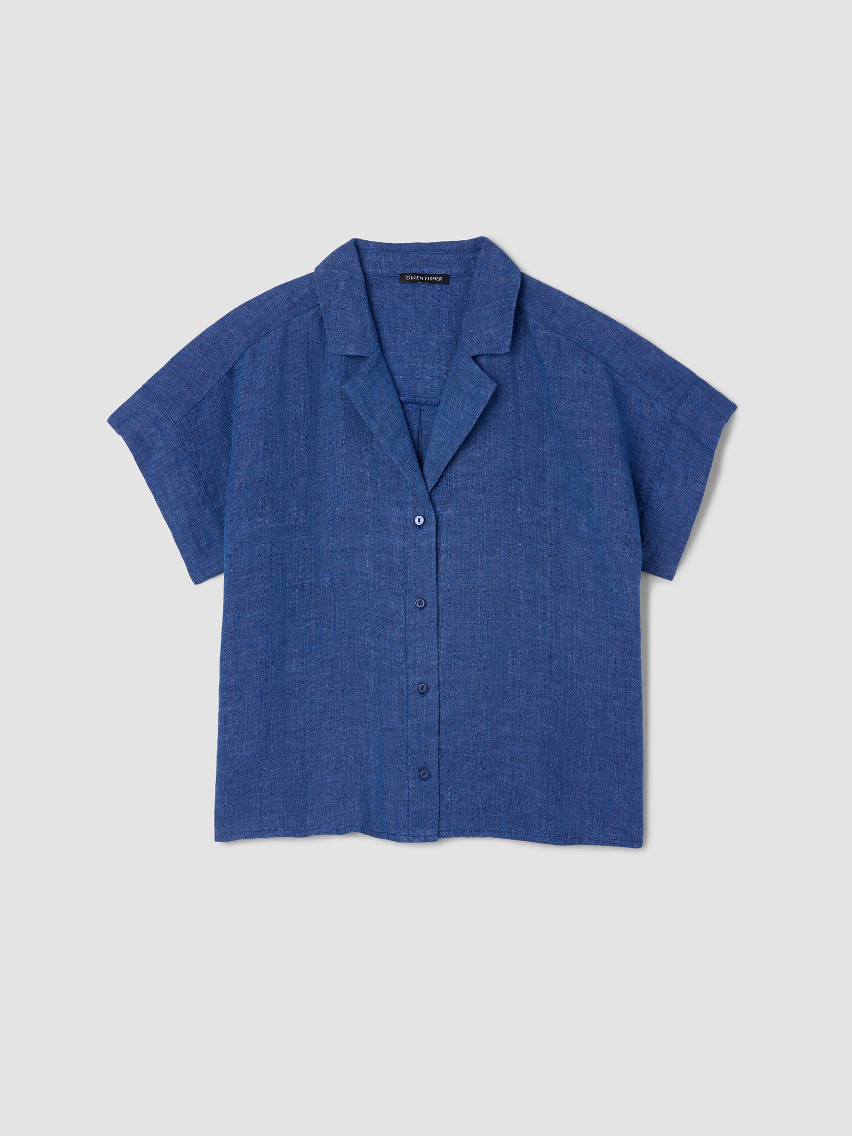 Washed Organic Linen D&eacute;lav&eacute; Notch Collar Shirt